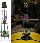 47.2'' Outdoor Metal Solar Floor Lamps with 2 Plant Stand Hummingbird Solar Lights Waterproof Solar Powered Street Lights Garden Decorative Lantern for Yard Pathway Deck Patio Porch Driveway Decor by GreenHaven Gardens