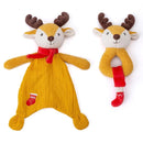 Organic Cotton Stuffed Animal Rattle Baby Toys, Plush Deer Cuddle Cloth and Hand Grip Ring Rattles Plush Toy Set for Newborns Infant Boys Girls, 2 PCS by TinyTreasures Baby Boutique
