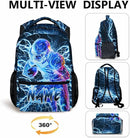 Boys School Backpack, Personalized Football Backpacks for Kids Kindergarten Senior Middle, 17 Inch Lightweight Lightning Bookbag with Custom Name, Cool Back to School Gift by TinyTreasures Baby Boutique