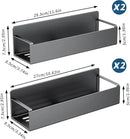 4 Pack Magnetic Spice Rack for Refrigerator, Black Magnetic Shelf for Kitchen Organizer and Storage, Mini Organizers for Oven and Fridge with 4 Hooks by CozyNest Decor