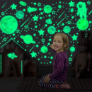 Glow in The Dark Stars for Ceiling Decor,849 Pcs Glowing Stickers for Ceiling Planets, Luminous Stars and Dots Wall Decals Kids Living Room,Rocket Astronaut Decorations for Boys Girls by TinyTreasures Baby Boutique