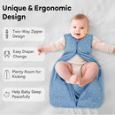 Baby Sleep Sack 12-18 Months 3 Pack 100% Cotton Lightweight 0.5 TOG Wearable Blanket Baby Sleep Bag with 2-Way Zipper for Infant Toddler Blue by TinyTreasures Baby Boutique