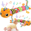 Baby Toys 0-6 6-12 Months, Sensory Musical Animal Stuffed Toy for Infant 0-3 3-6 Months, Tummy Time Toys with Mirror Crinkle Rattle, Plush Unicorn Cat Toy Gifts for 0 1 2 3 4 5 6+ Months Boys Girls by TinyTreasures Baby Boutique