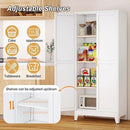 Metal Pantry Cabinet with 2 Doors and Adjustable Shelves - 61" Kitchen Storage Cabinet with Gold Handles - Versatile Storage for Kitchen, Bathroom, Dining Room, Utility Room - White by CozyNest Decor