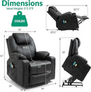 VIVIJASON Power Lift Chair Electric Recliner for Elderly Heated Vibration Massage Faux Leather Recliner Chair with 2 Remote Controls, Cup Holders, Side Pockets & USB Ports for Living Room (Black) by CozyNest Decor