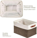 DECOMOMO Storage Bins Fabric Storage Baskets for Shelves, Linen Closet Organization Toys Nursery (Brown and White, Large - 4 Pack) by CozyNest Decor