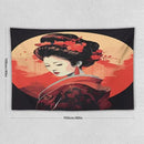 Japanese Woman Geisha Tapestry Asian Cherry Blossom Red Sun Traditional Kimono Folk Tapestries Home Decor for Living Room Bedroom Apartment Farmhouse Dorm 60"x40" by CozyNest Decor