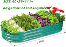 Raised Garden Bed Galvanized Planter Box Outdoor, Rot-Resistant Metal Garden Bed Planter for Vegetables Flower Herb (4- Green) by GreenHaven Gardens