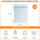 4-Piece Blue Medium Durable Organic Cotton Mesh Laundry Bags with Sturdy Zippers and Breathable Mesh are Delicate Laundry Bags for Underwear, Clothes, Pants and Socks by TinyTreasures Baby Boutique