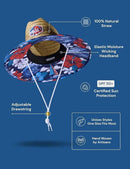 Straw Hat for Men & Women | Lifeguard Hat, Beach Hat & Sun Hat | UPF 50+ Wide Brim for Sun Protection | One Size | Hemlock by GreenHaven Gardens