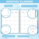 Monthly Planner 2025-2026 - JUL 2025 - DEC 2026 Planner/Calendar, 18 Monthly, with Colorful Tabs, Planner for Daily Organizing - Waterproof Cover (8" x10", Notes Pages, Light Blue) by TinyTreasures Baby Boutique
