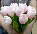 Buart Artificial Tulip in Bulk for Home Kitchen Wedding Bridal Bouquet,Fake Flowers for Valentine's Day Mother's Day Easter Table Centerpieces Decorations(Large Size,Pink,Real-Touch,12pcs) by CozyNest Decor