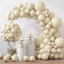 RUBFAC 129pcs Sand White Balloons Different Sizes 18 12 10 5 Inches, Cream Beige Latex Balloon Garland Arch for Birthday Party Graduation Wedding Anniversary Baby Shower Decoration by TinyTreasures Baby Boutique