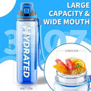Water Bottle, 32 oz Motivational Water Bottles with Time Marker-Tritan & BPA Free, Sports Water Bottle with Time to Drink & Strap, Wide Mouth, Leakproof -Gift for Christmas Gym Fitness & Outdoor by CozyNest Decor