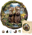 Jigfoxy Wooden Puzzles for Adults, Otter Couple Wood Puzzles Adult, Unique Animal Shape Wooden Jigsaw Puzzles for Adults, Birthday Gifts for Puzzle Lovers Family Friend (M-11 * 11.4in-193pcs) by TinyTreasures Baby Boutique