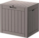 32 Gallon Deck Box Lockable Resin Indoor Outdoor Storage Box waterproof Outdoor Container for Patio Furniture, Pool Accessories, Cushions, Garden Tools, Sports Equipment by CozyNest Decor