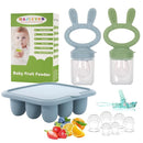 WAJIAYON Baby Breastmilk Popsicle Molds & Babies Fruit Feeder (3 Pack), Infant Food Freezer Tray Storage Containers, Silicone Teething Pacifier Feeder and Teether for Babies,Baby Feeders - Blue by TinyTreasures Baby Boutique