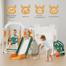 Mloong 12 in 1 Toddler Slide and Swing Set, Kids Slide for Toddlers 1-3 Years Old, Baby Playset Indoor Outdoor with Basketball Hoop Drawing Golf(Yellow & Green)(82×67×41in) by TinyTreasures Baby Boutique