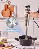 Handblender with Plug,Immersion Blender Handheld, Heavy-Duty Copper Motor, Detachable Stainless Blade Dishwasher Safe, 2 Modes with Pulse,Infinitely Variable Speed, Space-Saving Design by TinyTreasures Baby Boutique