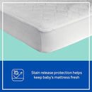 Sealy Baby Stain Protection Waterproof Crib Mattress Protector Cover, Fitted Toddler Bed Pad, Protective Sheet for Boys and Girls Bedding, Noiseless & Machine Washable/Dryer Friendly 52x28 - White by TinyTreasures Baby Boutique