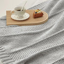 Amélie Home Chenille Knit Throw Blanket for Couch, Chevron Texture Decorative Soft Blanket for Sofa, Bed & Chair, 50"x60", Light Grey by CozyNest Decor