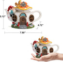 Mushroom Fairy House Garden Decor Solar Light – Outdoor Gnome Statue with Squirrel, Resin Teapot Decorative Figurine for Patio, Lawn, Yard & Balcony, for Women, Mom, and Home by GreenHaven Gardens