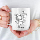 Personalized Lion Lover Coffee Cup 11 Oz 15 Oz, Lion Wild Animal Ceramic Coffee Mug Gift For Kids Child on Birthday Holiday, Custom Name Lions White Accent Teacup, Animal Travel Mug Gift For Friends by TinyTreasures Baby Boutique