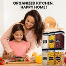 Shazo Airtight Food Storage Containers with Lids - 6 PC BPA Free Clear Plastic Cereal Containers with Easy Lock Lids for Kitchen and Pantry Organization for Snacks and Pasta - 1.2 L by CozyNest Decor