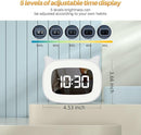 Kids Alarm Clock with Night Light & 18 Ringtones,Rechargeable,Cute Cat Ear Clock for Boys Girls Birthday Presents,Digital Clock for Children's Bedroom(White) by TinyTreasures Baby Boutique