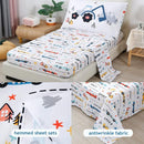 PERFEMET 5-Piece Kids Comforter Full Size Set Reversible Trucks Cars Bedding Comforter Set for Boys Girls Ultra Soft Lightweight Blue White Boy Bed in a Bag for All Season(Cars, Full) by TinyTreasures Baby Boutique