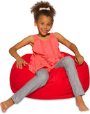 Posh Creations Bean Bag Chair for Kids, Teens, and Adults Includes Removable and Machine Washable Cover, Solid Red, 27in - Medium by TinyTreasures Baby Boutique