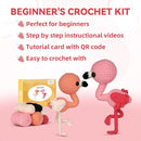 MOREJMTT Crochet Kit for Beginners Animal,Crochet Animal Kits,Crocheting Kit for Starters,Learn to Crochet with Step-by-Step Video Tutorials,Beginner Crochet Kits for Adults(Flamingo) by TinyTreasures Baby Boutique