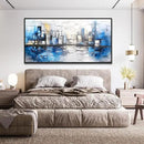 ZUITINGHUA Black Framed Canvas Wall Art For Living Room Large Wall Decor For Office Bedroom Decorations Blue Landscape Pictures Abstraction Paintings Artwork Aesthetic Mural Home Decor 30x60 In by CozyNest Decor
