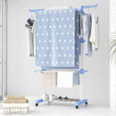 HOMIDEC Clothes Drying Rack, Large 4-Tier Foldable Drying Rack Clothing(67.7H x 19.7W x 30L Inches), Movable Drying Rack with 4 castors. Multifunctional Stainless Steel Laundry Drying Rack, Blue by CozyNest Decor