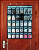 Classroom Pocket Chart for Phone Calculator Holder Over The Door Hanging Closet Jewelry Organizer with 30 Clear Pockets (Blue) by CozyNest Decor