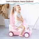 Asweets Wooden Baby Push and Pull Walker with Wheels, Learining Acticity Walker for Boys & Girls, Multiple Activities Center, Develops Motor Skills & Stimulates, 17.3''L x 9.1''W x 18.1''H by TinyTreasures Baby Boutique