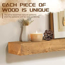 60x7x3 Fireplace Mantel - Solid Rustic Wood - Wall Mounted Floating Shelf with Invisible Heavy Duty Steel Bracket (Natural Wood) by CozyNest Decor
