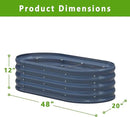 KFN 2PCS 4x1.8x1FT Galvanized Raised Garden Bed,Raised Garden Bed Kit-Oval Metal Vegetable Box,Large Planter Flower Boxes Outdoor,Planting for Vegetables,Flower,Herb,Grey,0.7mm by GreenHaven Gardens