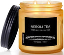 M&SENSE Neroli Tea Scented Candle - 11.6oz Natural Soy Wax Non Toxic 70-Hour Burn, 2-Wick Citrus Scent Candle for Stress Relief & Relaxation - Slow-Burning Home Fragrance Gift for Holiday by CozyNest Decor