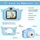 Kids Camera,HD Digital Video Camera with Protective Cover,Childrens Toys for 3 4 5 6 7 8 9 Year Old Boys/Girls,Selfie Camera for Kids,Christmas Birthday Gifts with 32GB SD Card (Unicorn Blue) by TinyTreasures Baby Boutique