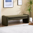 Green Boucle Bench 50" Sherpa End of Bed Bench Modern Upholstered Bench for Bedroom Entryway Living Room Vanity Makeup Room, Teddy Fabric Bench with Seating by CozyNest Decor