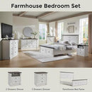 26" Tall Farmhouse Nightstand, 2 Drawers End Table w/Charging Station, 23.6" Wide Large Side Table w/Roman Column, Wood Rustic Sofa Table w/Open Shelf, Bedside Table for Bedroom, White by CozyNest Decor
