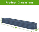 KFN 12x1.8x1FT Galvanized Raised Garden Bed,Raised Garden Bed Kit-Oval Metal Vegetable Box,Large Planter Flower Boxes Outdoor,Planting for Vegetables,Flower,Herb,Grey,0.7mm by GreenHaven Gardens