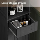 ChooChoo 67" Tall Bathroom Storage Cabinet Freestanding with Adjustable Shelves, Narrow Storage Linen Cabinet with 2 Doors and 1 Drawers for Bathroom, Living Room, Kitchen, Black by CozyNest Decor