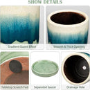 Oairse Ceramic Pot for Plants 5.5 inch Pots for Plants Small Planter Pot with Drainage Hole and Saucers Gradient Dark Teal Outdoor Inoor Flower Pots for Succulent, Cactus, Snake Plant, Herb by GreenHaven Gardens
