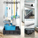 Broom And Mop Holder Put Wet Mops Movable Floor-Mounted Mop Rack Floor Standing Cleaning Tool Cart Storage For Garden Garage Schools, Hospitals, Factories, Hotels,Property Companies (12racks) by CozyNest Decor
