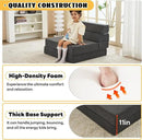 jela Foldable Sofa Bed Large Soft Foam Convertible Sleeper Chair Luxury Miss Fabric Fold Out Chair Bed Floor Couch with Back Support Floor Sofa for Living Room Bedroom (83"x33",Dark Gray) by CozyNest Decor