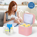 PIIOSER Breast Milk Storage Cooler Bag with Ice Pack, Fits 4 Baby Bottles Up to 5 Ounce, Small Insulated Breastmilk Cooler Travel Bag with Handle Buckle for Nursing & Working Mom Daycare(Pink-XS) by TinyTreasures Baby Boutique