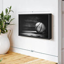 ElephantStock Basketball Wall Art - Horizontal Framed Canvas - 1-Piece Hallway Wall Decor - Photography sports Canvas Print - Black and Gray Decor for Wall - 13" X 9" by CozyNest Decor