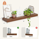 Heimlove 12 Inch Deep Floating Shelves, 48 x 12 inches Long Wall Shelf, Rustic Wood Wall Shelves for Fireplace Mantel, Set of 1 (Walnut)
